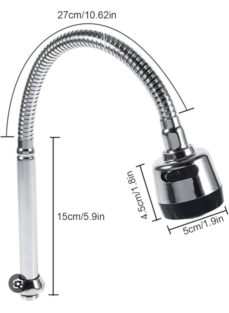 حنفية مطبخ مرنة 360 درجة برأس رشاش مزدوج – تصميم ستانلس ستيل مقاوم للصدأ للاستخدام اليومي - Image 3